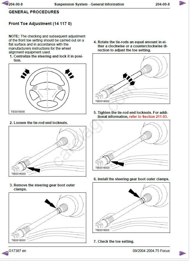 Ford Focus C307 (2004) Workshop Manual