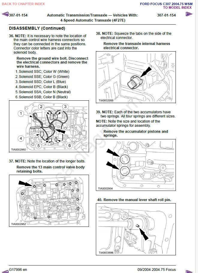 Ford Focus C307 (2004) Workshop Manual