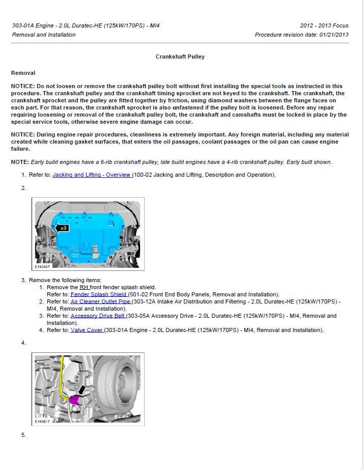 Ford Focus 2012-2013 Workshop Manual – Complete Repair & Service Guide