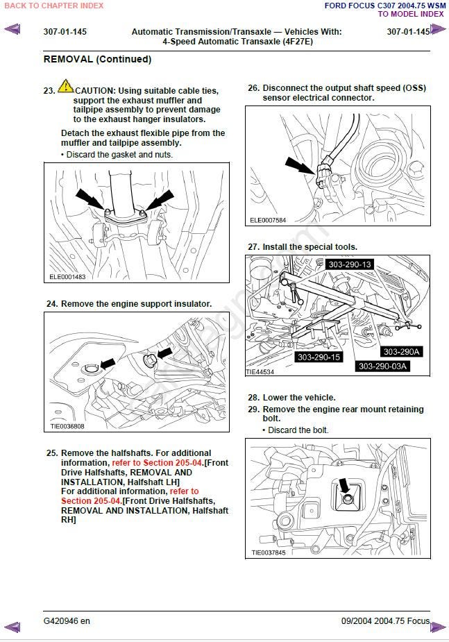 Ford Focus C307 (2004) Workshop Manual