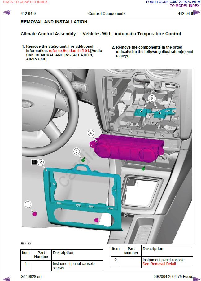 Ford Focus C307 (2004) Workshop Manual