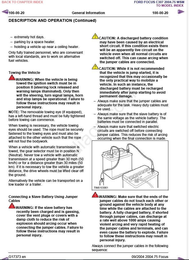 Ford Focus C307 (2004) Workshop Manual