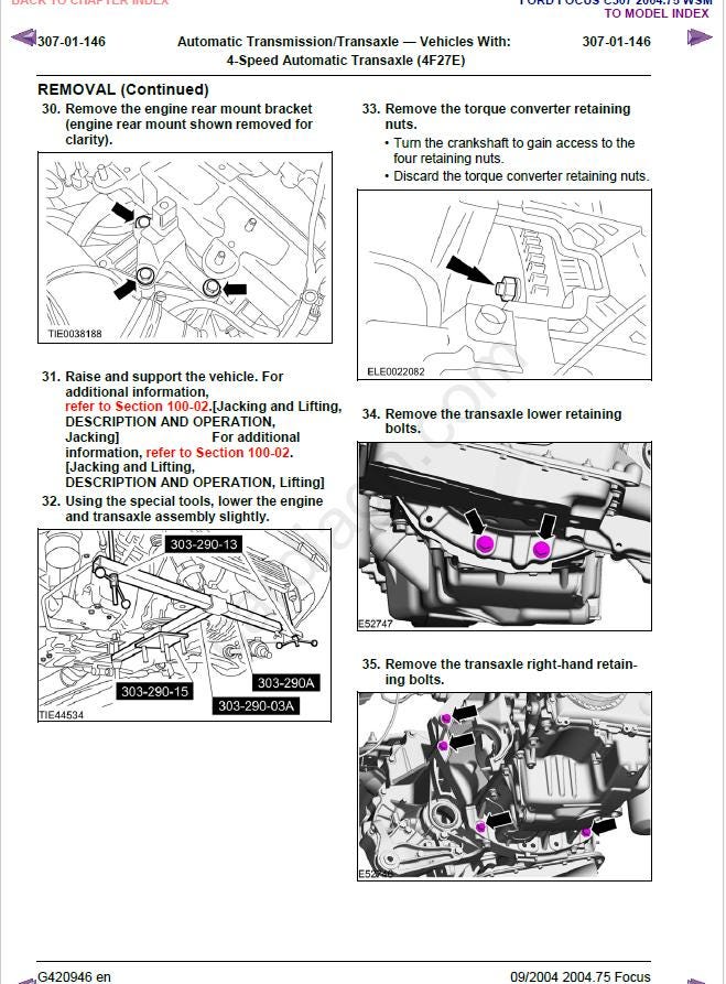 Ford Focus C307 (2004) Workshop Manual