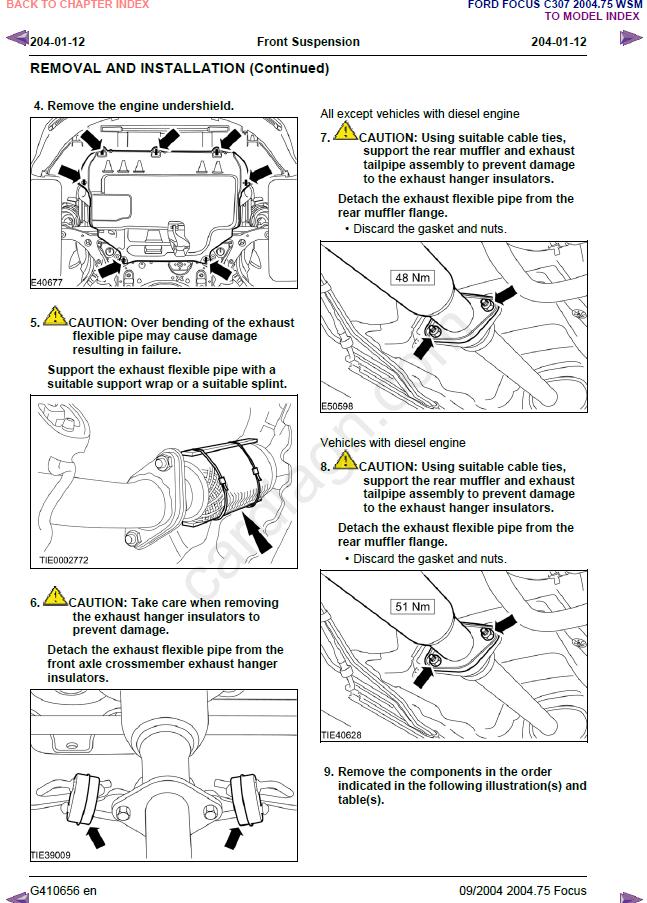 Ford Focus C307 (2004) Workshop Manual