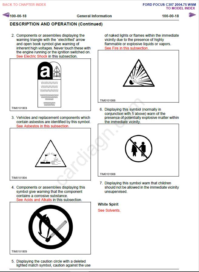 Ford Focus C307 (2004) Workshop Manual