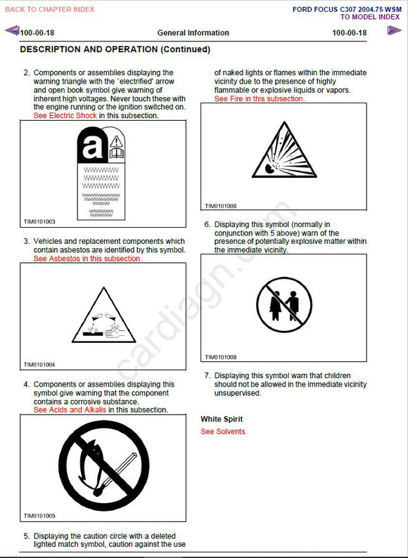 Ford Focus C307 (2004) Workshop Manual